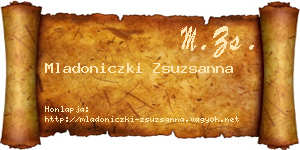Mladoniczki Zsuzsanna névjegykártya